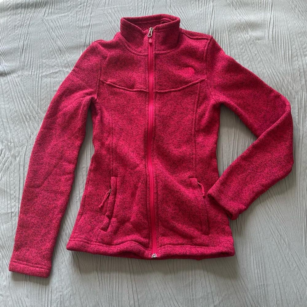 North Face Pink Fleece Jacket XS